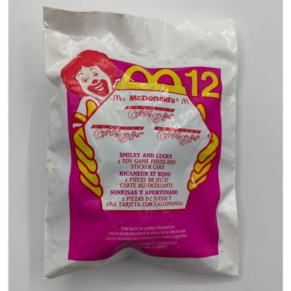 McDonald's Other - 2000 Monster Crazy Bones McDonald's Happy Meal #12 SMILEY AND LUCKY Sealed